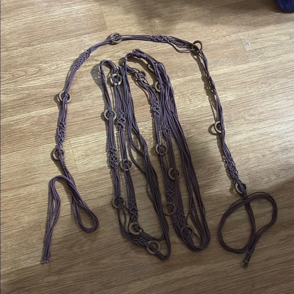 Purple Macrame Plant Hanger